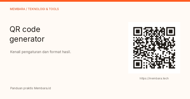 Ilustrasi QR untuk membuka membara.tech, dengan margin empat modul.